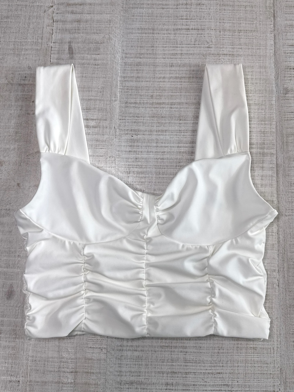 The Kooples Ruched Sweetheart Crop Top White Size 1 (FR 36 / US XS)
